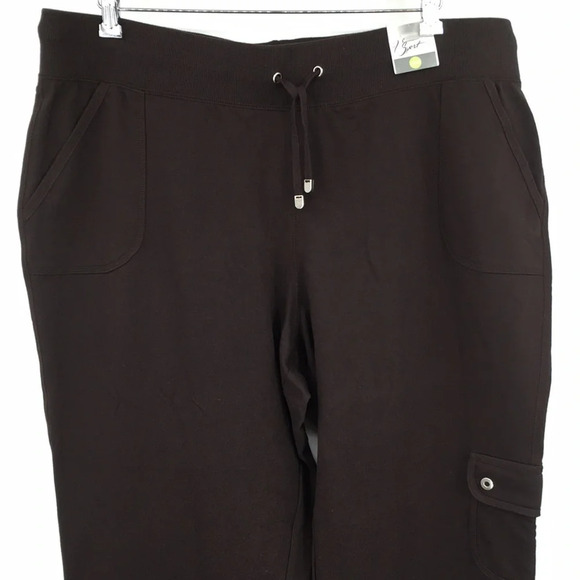 V Sport By Venezia Lane Bryant Unwind Brown Knit Sweat Pants Womens 18/20 Cotton - Picture 2 of 16